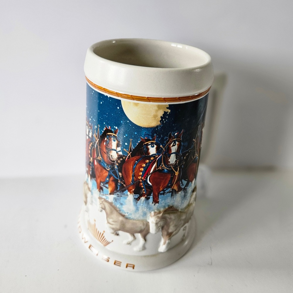 Vtg‎ Budweiser 2005 Holiday Stein Clydesdales Christmas Collectible